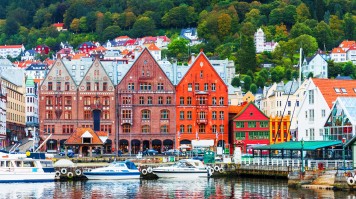 Colourful wooden houses in Bergen, the best places to visit in Norway.