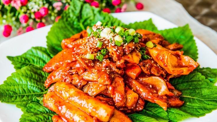 Tteokbokki is a spicy Seoul street food