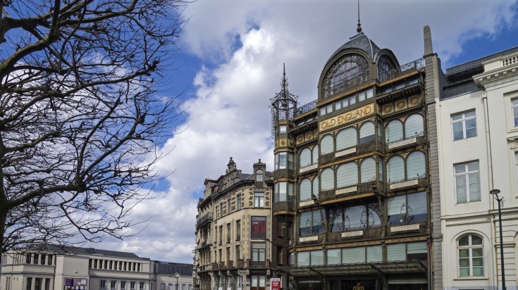 Sightseeing the Museum of Musical Instruments visiting Belgium in March.