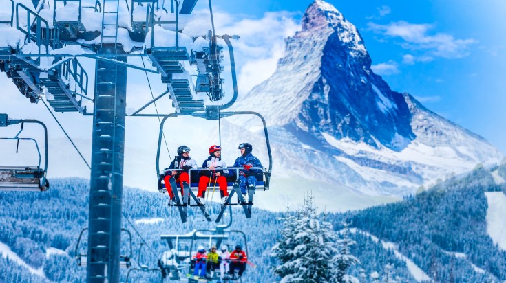 Get on char lift transport in Zermatt while spending 5 days in Switzerland.