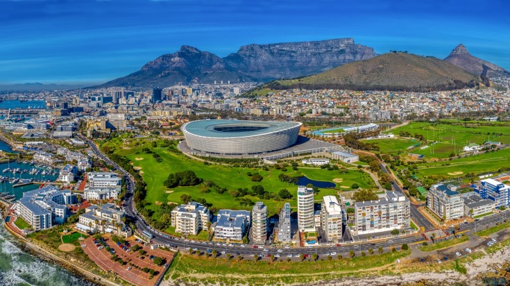 An aerial view of Cape Town in South Africa in September.