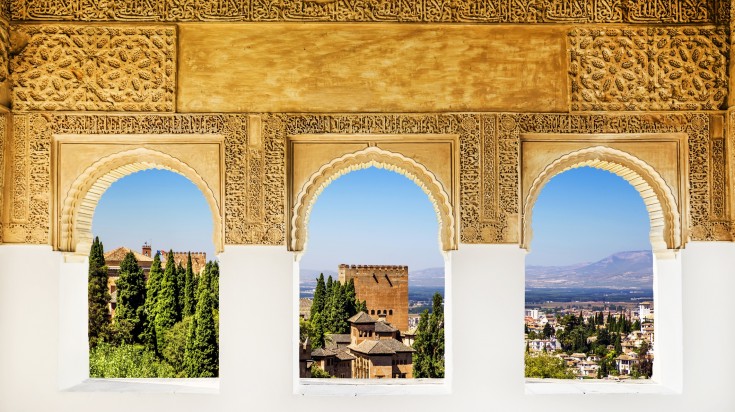 Windows at the Alhambra, Granada, Spain