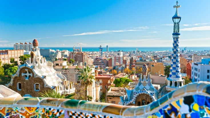 Park Guell in Barcelona, Spain