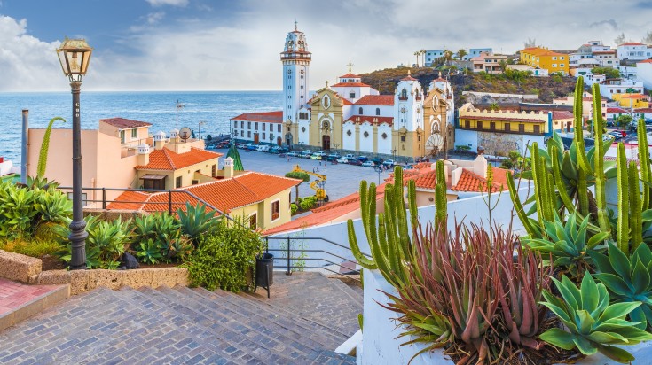 View of Candelaria town of Tenerife, Canary Islands, Spain