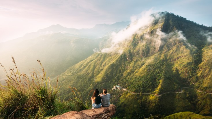 Couple enjoying the scene in Sri Lanka in August