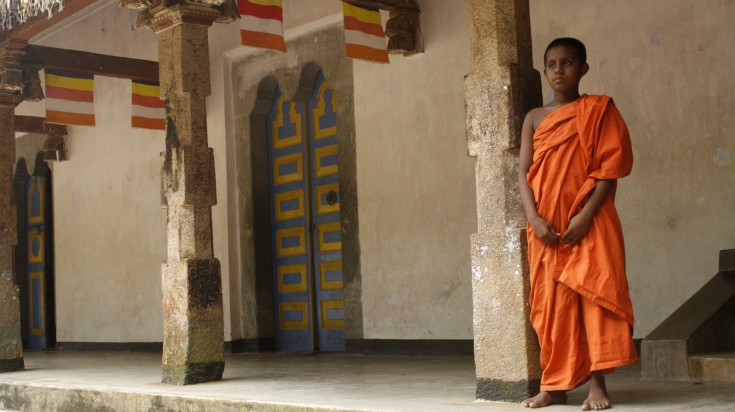 Young Buddhist monk in Sri Lanka in November