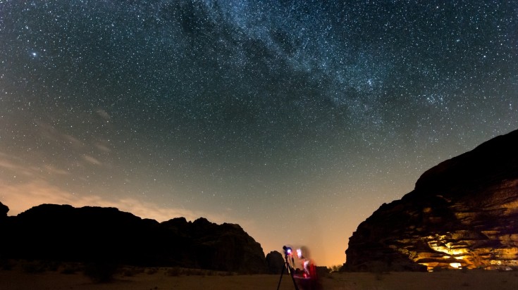 Stars in the clear sky of Dana Biosphere Reserve.