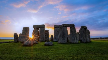 Stonehenge during sunset.
