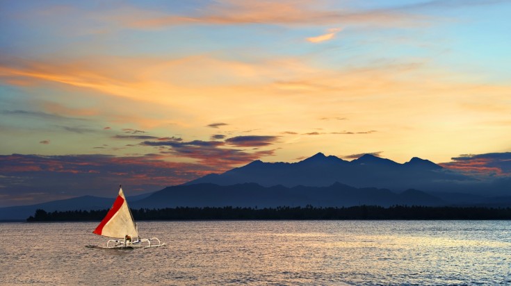 Sunsets are spectacular on the Gili Islands.