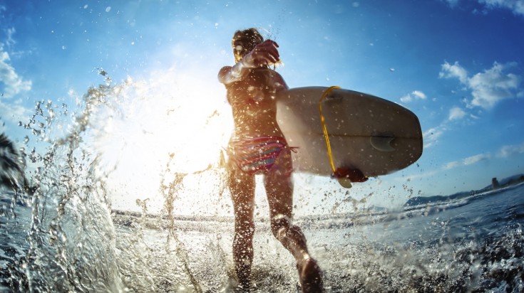 Surfing at Playa Hermosa in Costa Rica