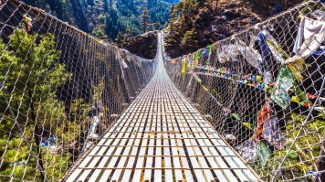 One of the many suspension bridges on the Everest Base Camp Trail.