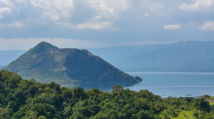 View of the Taal Volcano, Luzon island in Philippines in June.