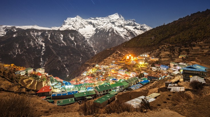 Get amazing view of Namche Bazaar while trekking Everest Base Camp.