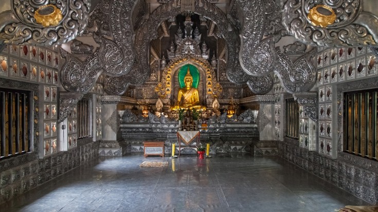 Interior of the Wat Sri Suphan, Chiang Mai, Thailand.