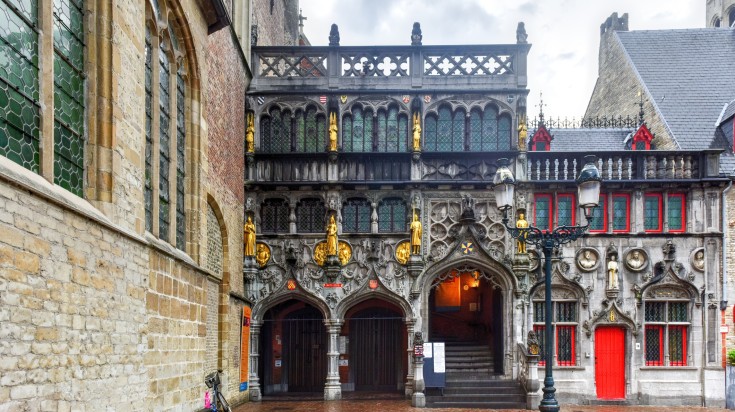 The Basilica of the Holy Blood in Market Square of Bruges.