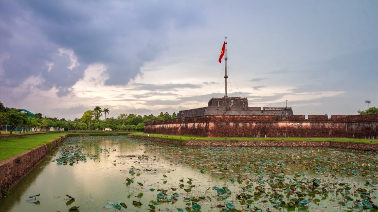 The Meridian Gate leading to Hue and its natural surroundings.