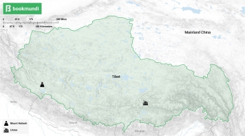 An overview map of Mount Kailash in Tibet, China