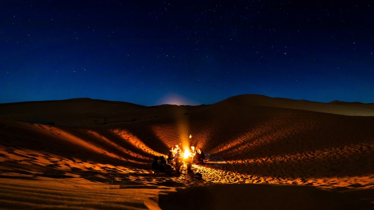 A night full of sky in Sahara Desert in Morocco, one of the best times to visit Morocco. 