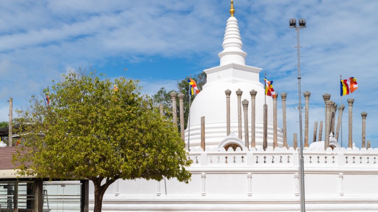 Thuparamaya temple during a cloudy day in Anuradhapura.