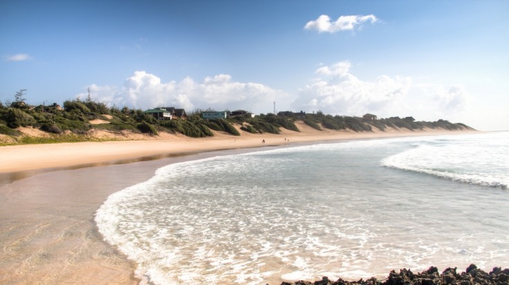 Tofo Beach in Mozambique on a clear day. 