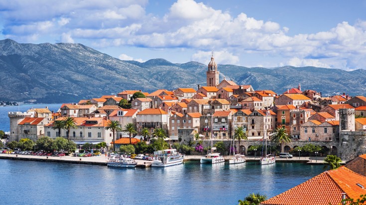 Tourist area of Korčula.