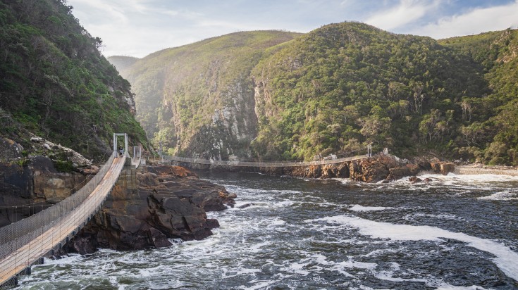 The view of Tsitsikamma National Park in Garden Route during dusk.