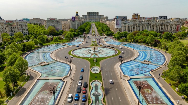 Unirii Square in Bucharest Romania