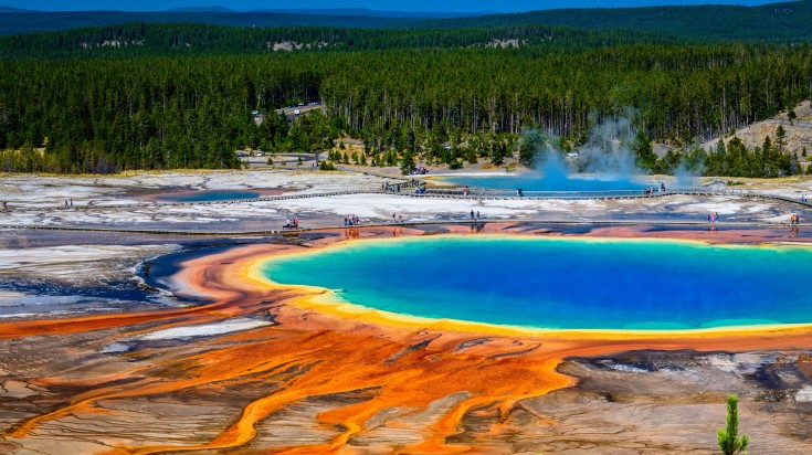 The kaleidoscope Grand Prismatic Spring in Yellowstone National Park The kaleidoscope Grand Prismatic Spring in Yellowstone National Park