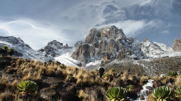 View of Mount Kenya from Shipton Camp.