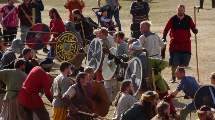 Reenactment of the Viking war during the Viking Festival. Reenactment of the Viking war during the Viking Festival.