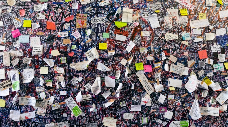 Visitors write about their love stories on the notes. One of the fun things to do in Italy is to leave on note on Juliet's wall in Verona.