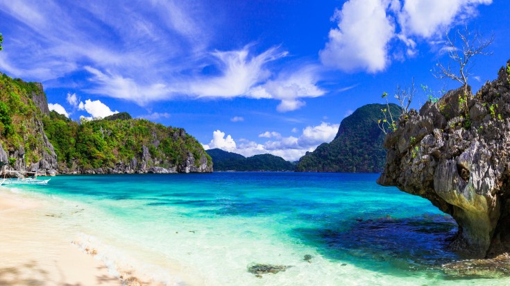 A wide view of an island in the Philippines in February