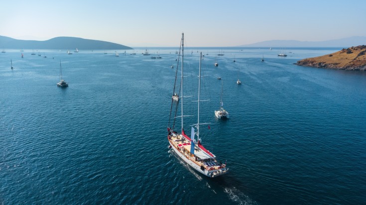 Yachting on the sea is a popular activity in Bodrum.