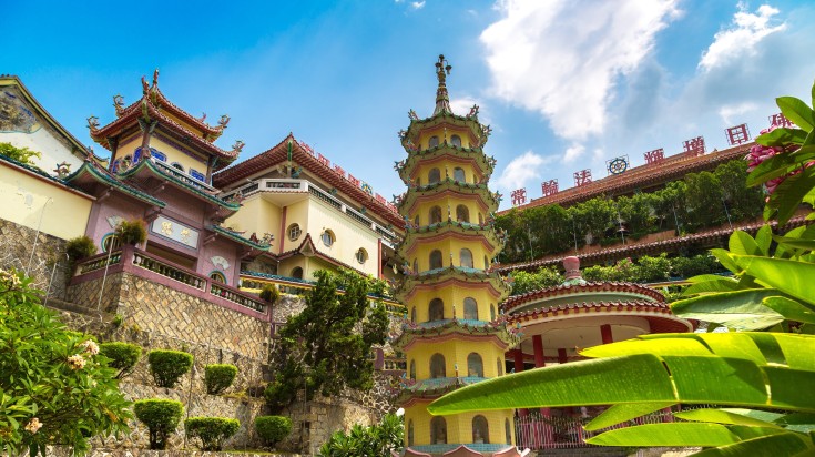 Kek Lok Si Temple in Penang island in Malaysia in April.