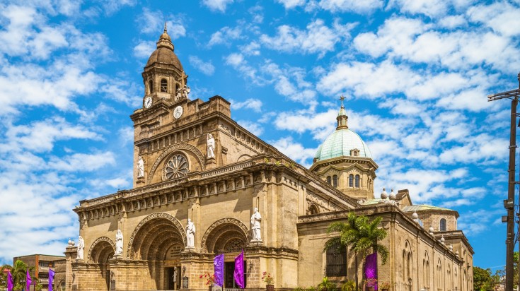 Manila Cathedral in the Philippines in August.