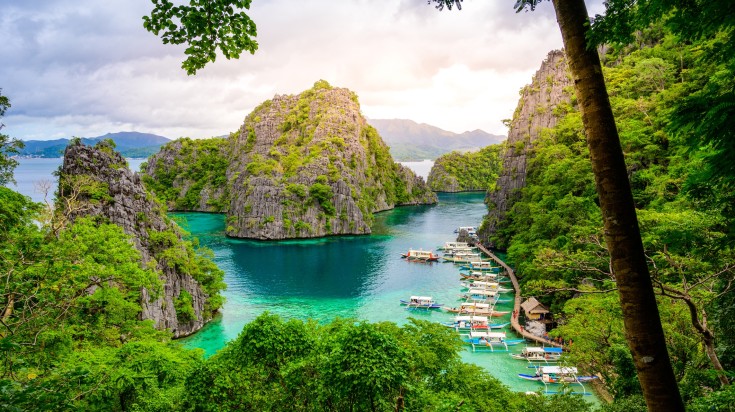 Kayangan Lake in Coron island in the Philippines in December.