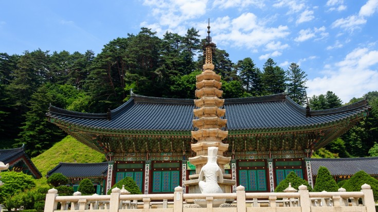 Woljeongsa temple of Odaesan Buddhism in Pyeongchang.