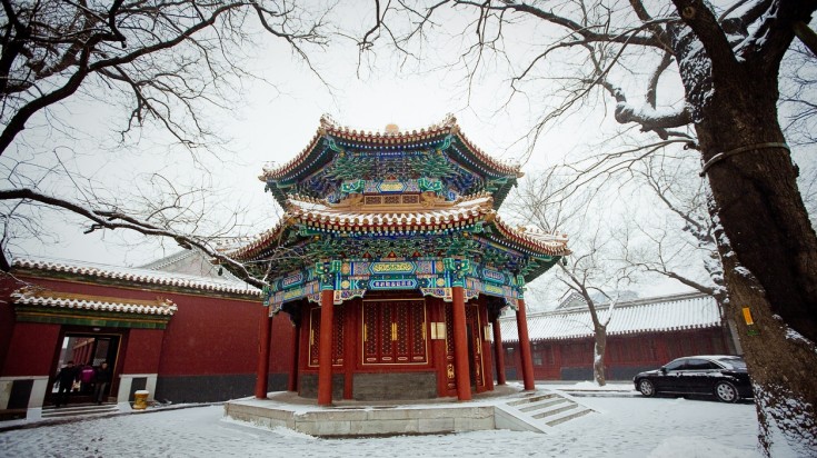 Lama temple in its winter attire