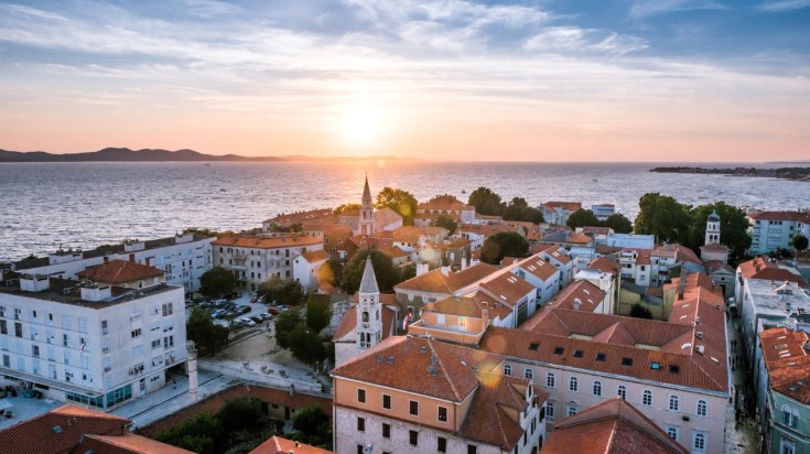 The sunset in Zadar in Croatia.