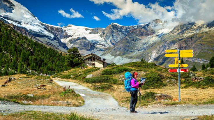 Go on beautiful hikes in Zermatt in Switzerland in October.