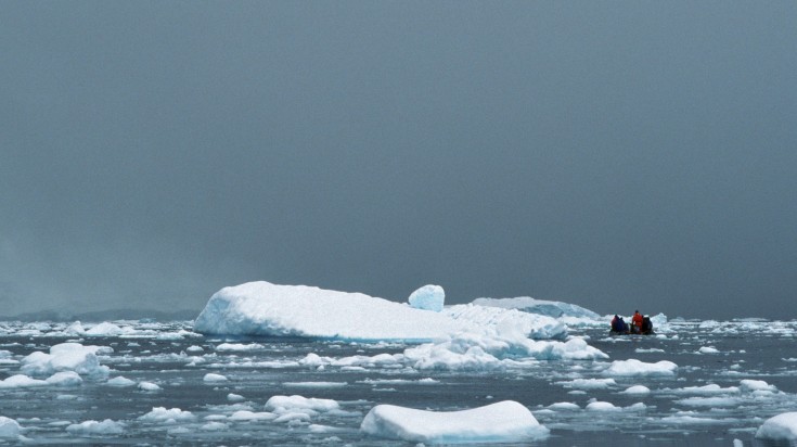 zodiac cruising in antarctica