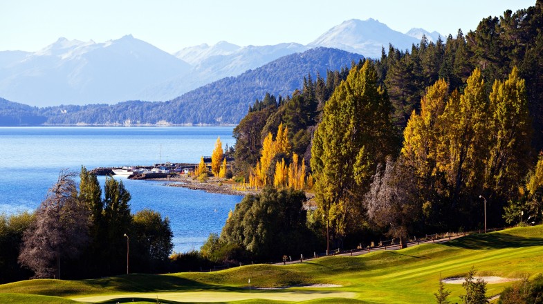 Autumn in the mountains of Patagonia in Argentina in May.