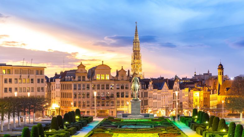 The cityscape of Brussels at dawn witnessed during 10 days in Belgium.