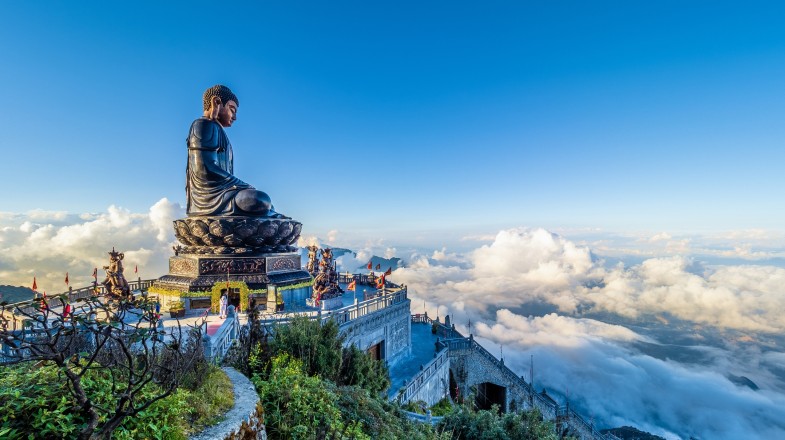 See the Giant Buddha statue at Mount Fansipan in Vietnam in February.