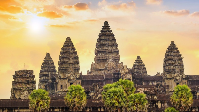 Angkor Thom visited during sunrise when spending 4 days in Cambodia.