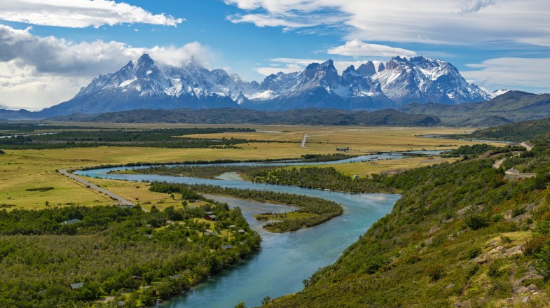Serrano river inside Torres del Paine national park, Patagonia, Chile