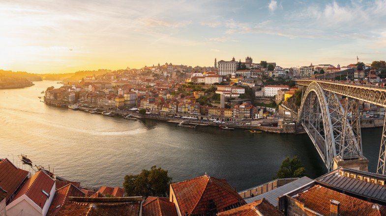 An aerial view of the town Porto in Portugal, one week in Portugal.