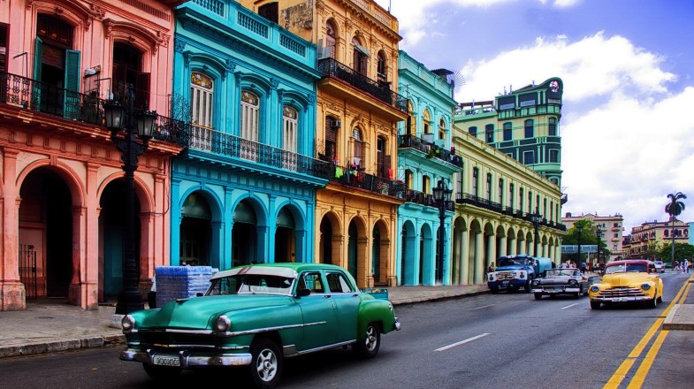 Driving vintage cars in Old Havana—one of the best things to do in Cuba.
