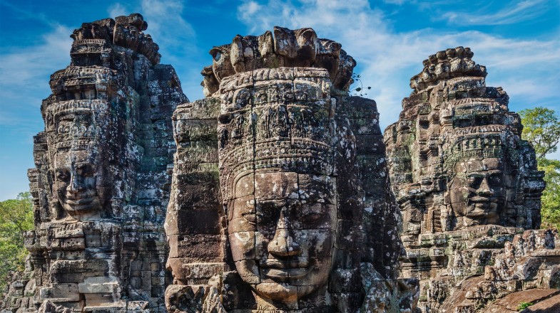 The Bayon Temple built under the Angkor Empire; a must-visit when spending 5 days in Cambodia.