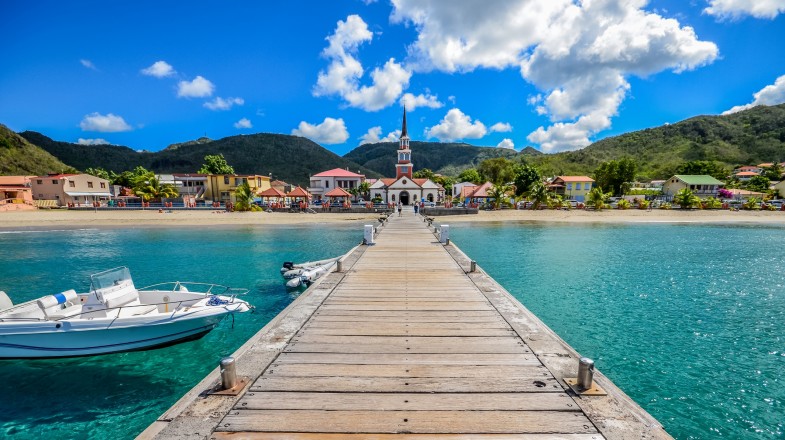 The view of a beach in Anse d'Arlet in France in June.